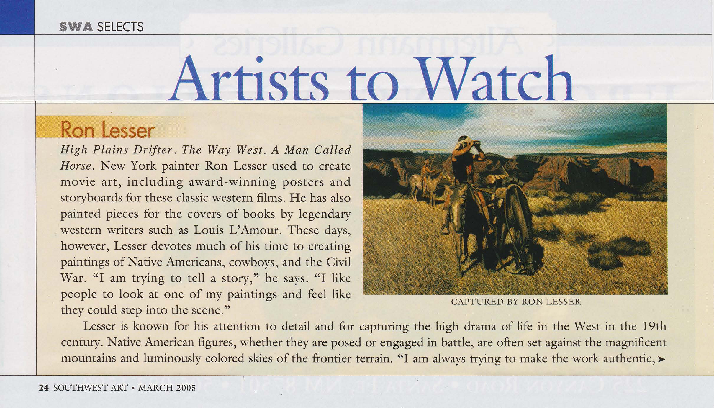 South West Art interview with Ron Lesser - March 2006